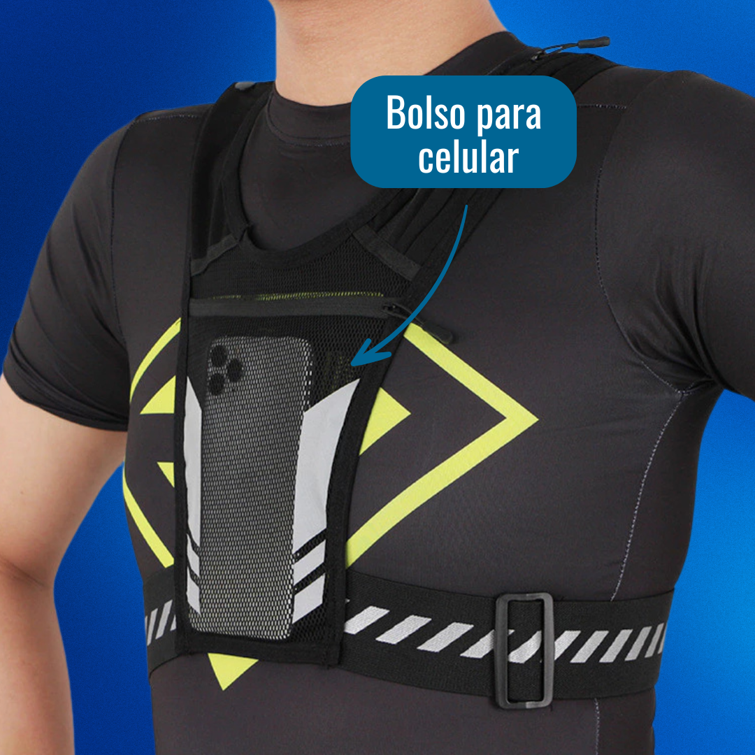Colete de Corrida Pro - com Bolsos para Celular, Hidratação, Fones e Chaves