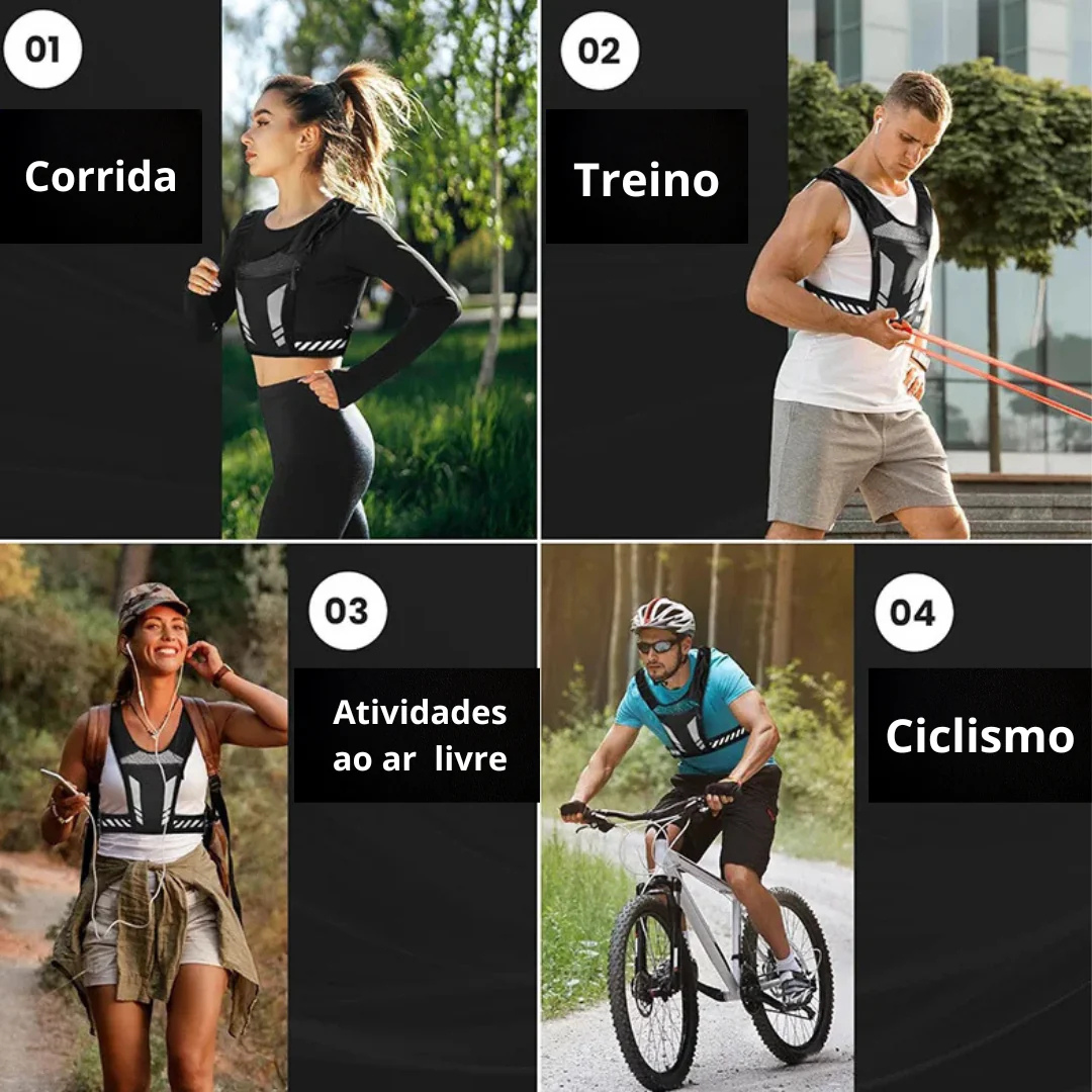 Colete de Corrida Pro - com Bolsos para Celular, Hidratação, Fones e Chaves